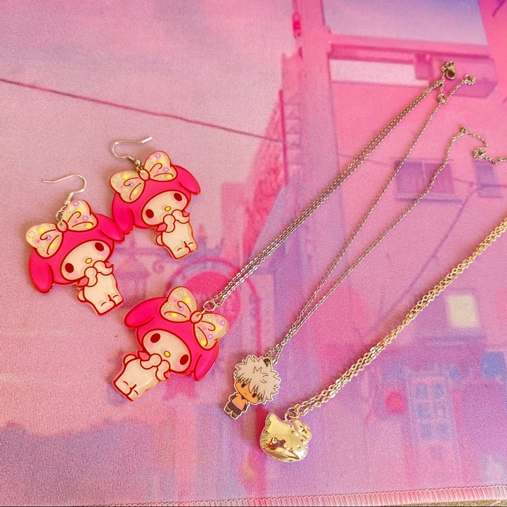 Kawaii Sanrio Jewellery Bundle 🌸 My Melody, Hello Kitty locket, hxh killua